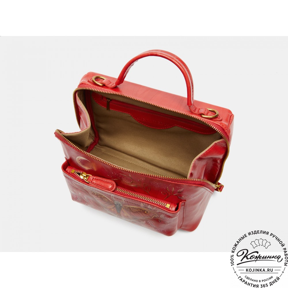 Женская кожаная сумка "Крис" "Мотылёк"